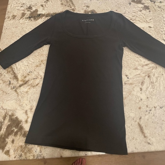 Everlane The Pima Microrib Scoopneck Tee Sz XXS - Picture 7 of 10